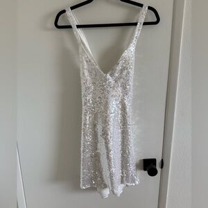Show Me Your MuMu White Sequin Mini Dress